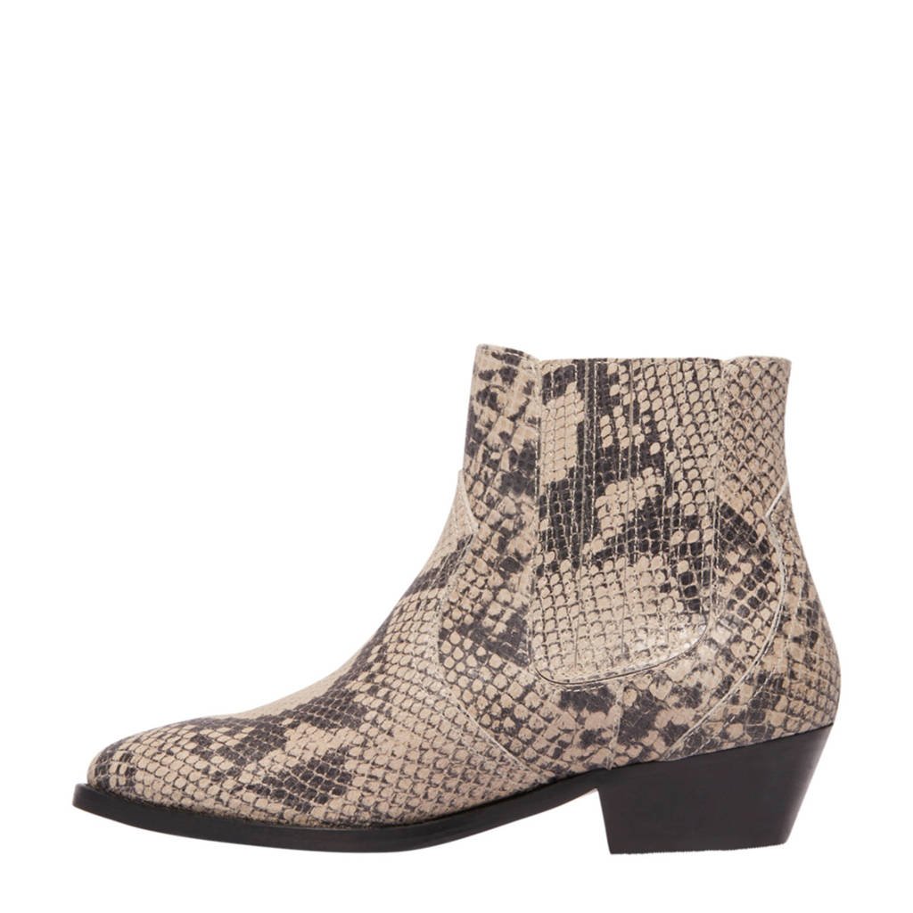 Beige Vanharen Leren 5th Met Chelsea Avenue Boots Slangenprint pqnw04