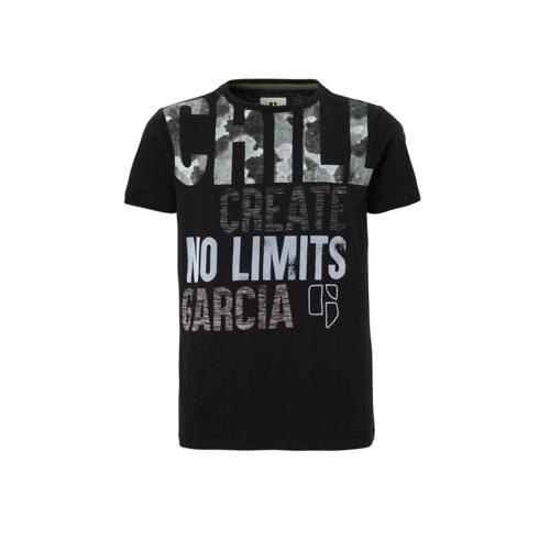 Garcia T Shirt Met Print Zwart garcia kopen in de aanbieding