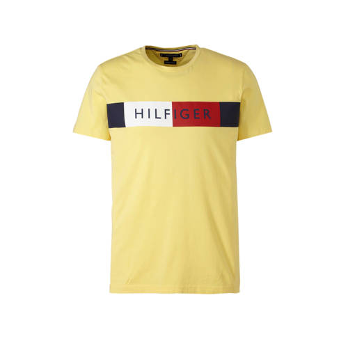 Tommy Hilfiger T Shirt Met Logo Geel tommy hilfiger kopen in de aanbieding