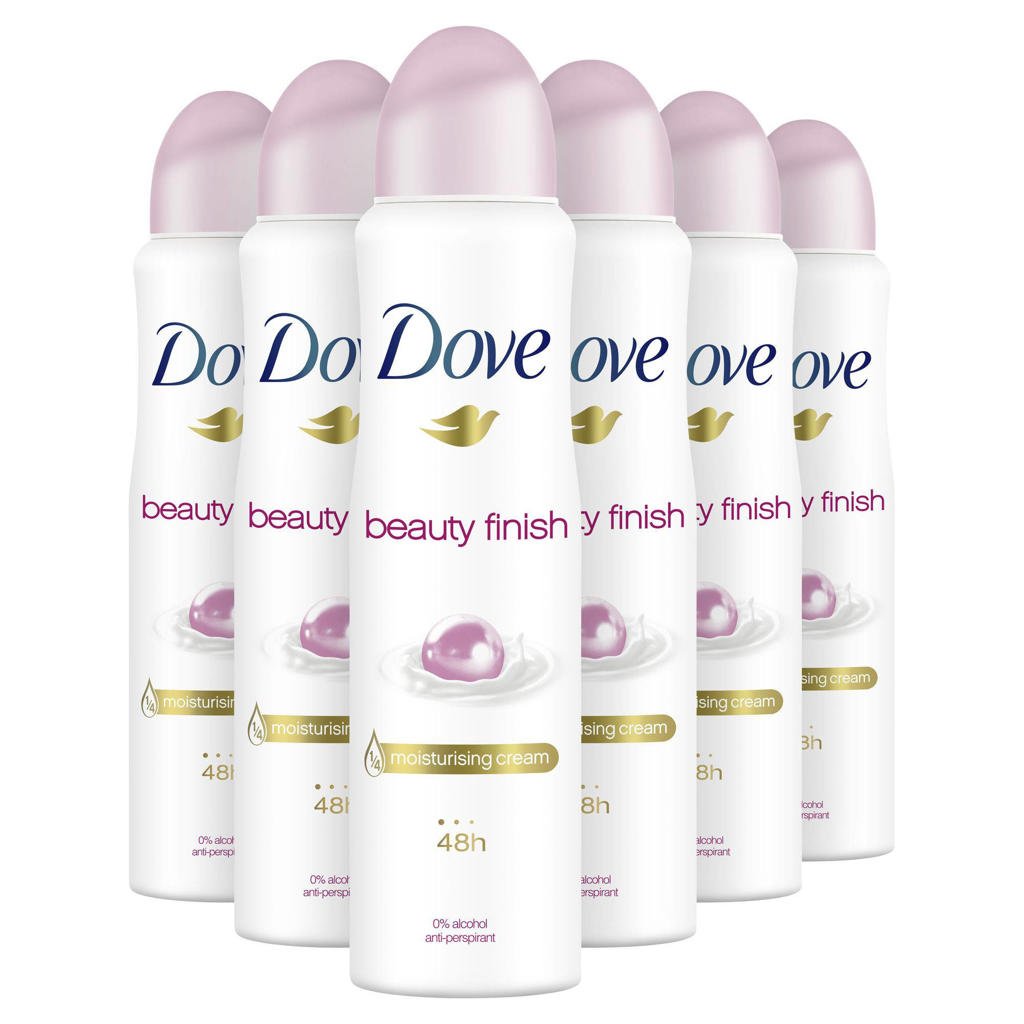 Dove Beauty Finish Women deodorant spray - 6 x 150 ml - voordeelverpakking