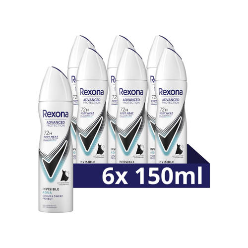 Rexona Women Invisible Aqua Deodorant Spray 6X150 Ml rexona kopen in de aanbieding Rexona Women Invisible Aqua Deodorant Spray 6X150 Ml rexona kopen in de aanbieding