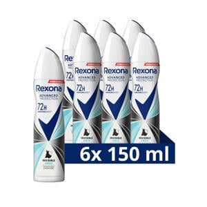 Wehkamp Rexona Women Advanced Protection Invisible Aqua anti-transpirant spray - 6 x 150 ml aanbieding