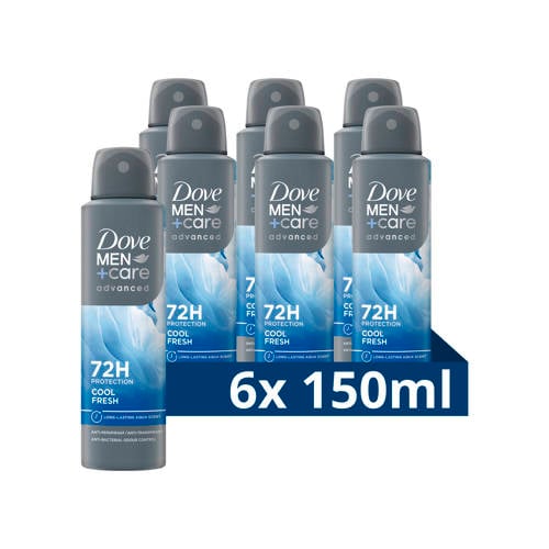 Wehkamp Dove Men+Care Advanced Cool Fresh anti-transpirant deodorant spray - 6 x 150 ml aanbieding