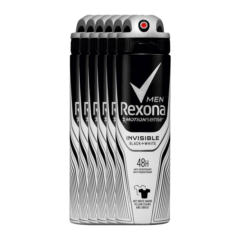 Rexona Invisible Anti-Transpirant Spray - 6 x 150 ml - Voordeelverpakking, 900