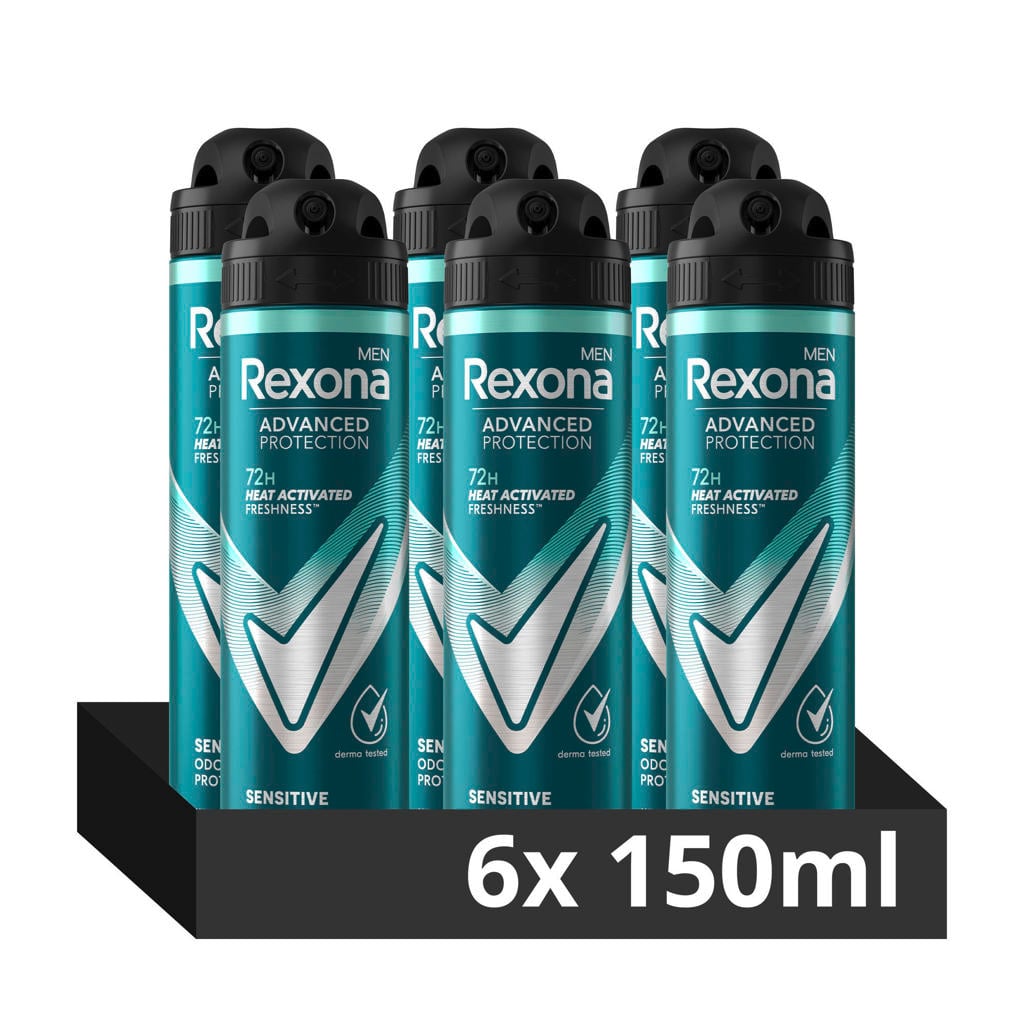 Rexona Men Advanced Protection Sensitive anti-transpirant deodorant Spray - 6 x 150 ml