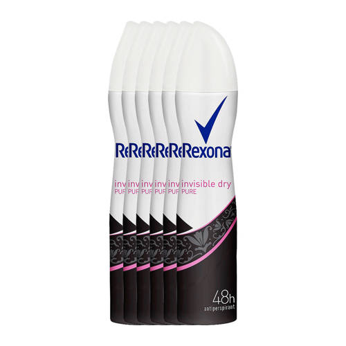 Rexona Women Invisible Pure Deodorant Spray 6X150 Ml rexona kopen in de aanbieding