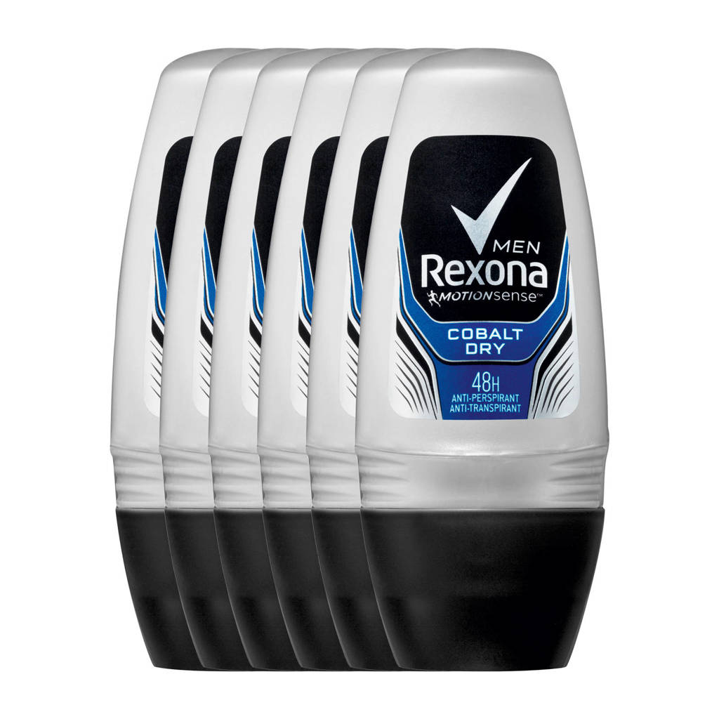 Rexona Men Cobalt Dry deodorant roller - 6 x 50 ml - voordeelverpakking