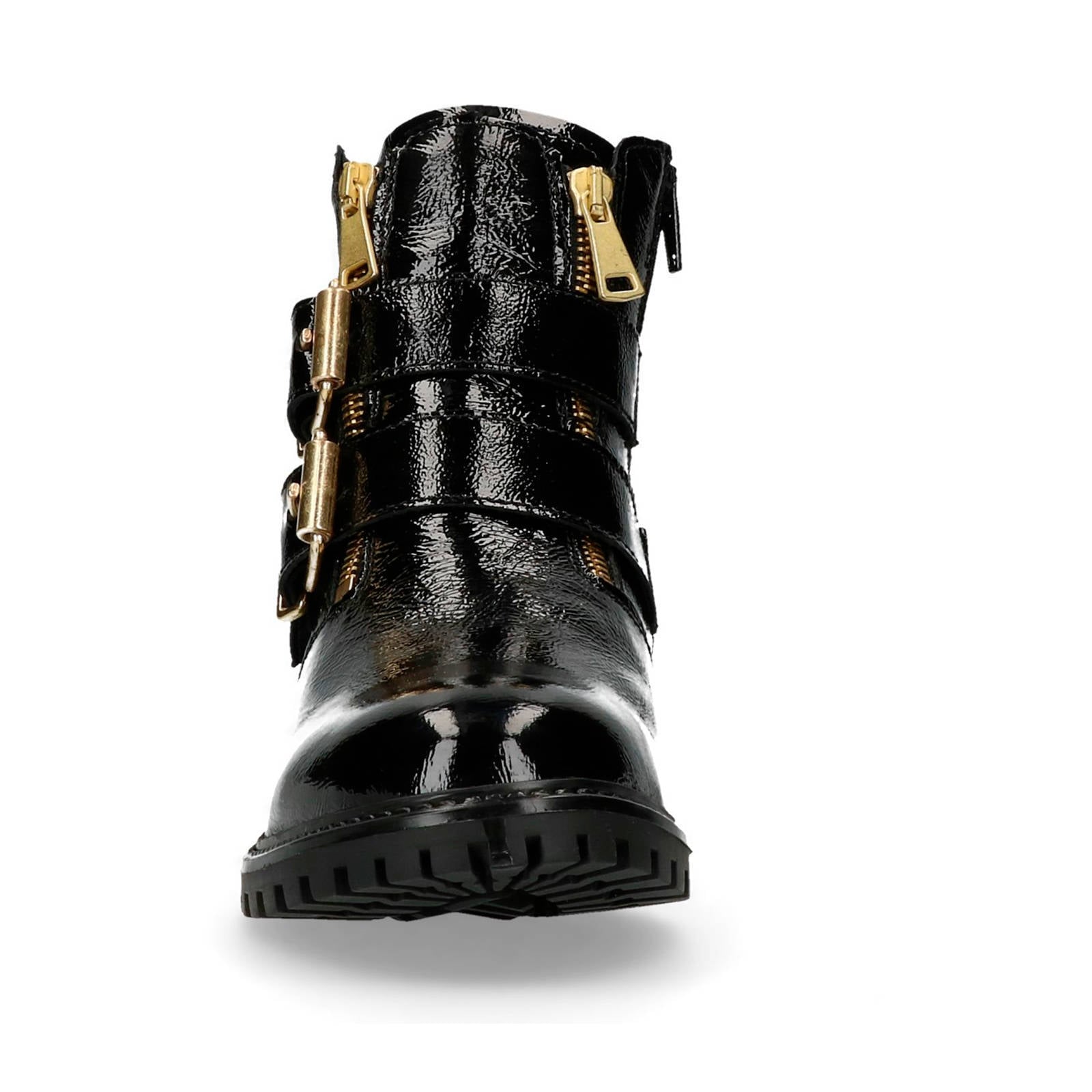 PS Poelman lakleren bikerboots zwart | wehkamp