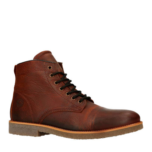 Bullboxer Leren Veterboots Cognac bullboxer kopen in de aanbieding