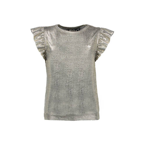 Like Flo Metallic Top Met Ruches Grijs like flo kopen in de aanbieding