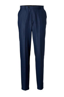 Angelo Litrico slim fit pantalon met print donkerblauw