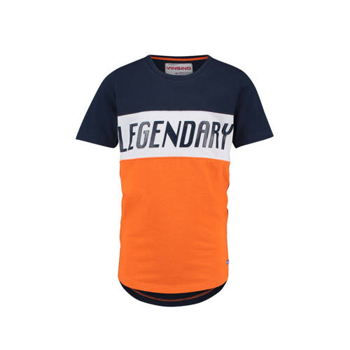 Vingino T Shirt Helton Met Tekst Blauw vingino kopen in de aanbieding