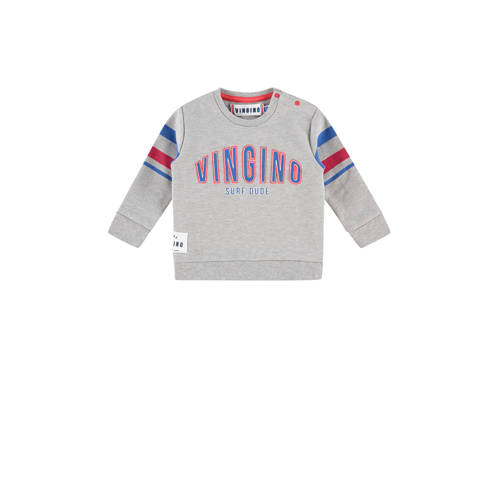 Vingino Sweater Met Tekst Neil Grijs Melange vingino kopen in de aanbieding