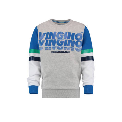 Vingino Sweater Nuba Met Logo Grijs Melange vingino kopen in de aanbieding