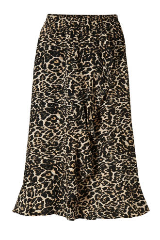 rok met ruches en panter print