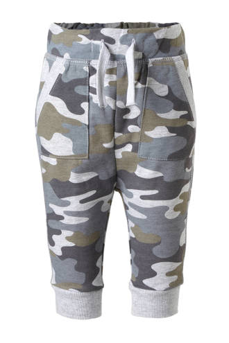 Baby Club sweatpants met camouflageprint grijs