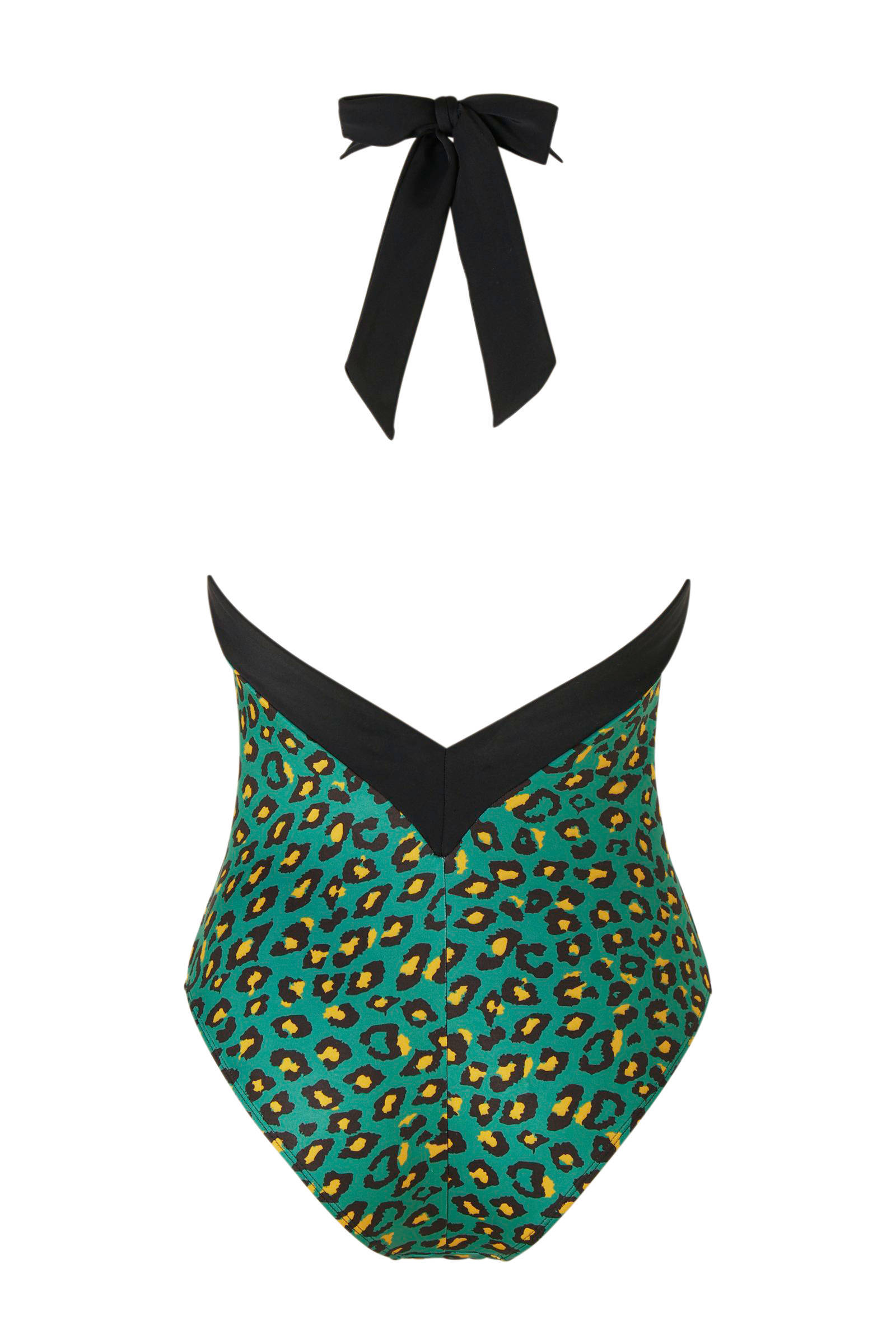 met halter panterprint corrigerende whkmp's groen badpak beachwave q4SIBpwO