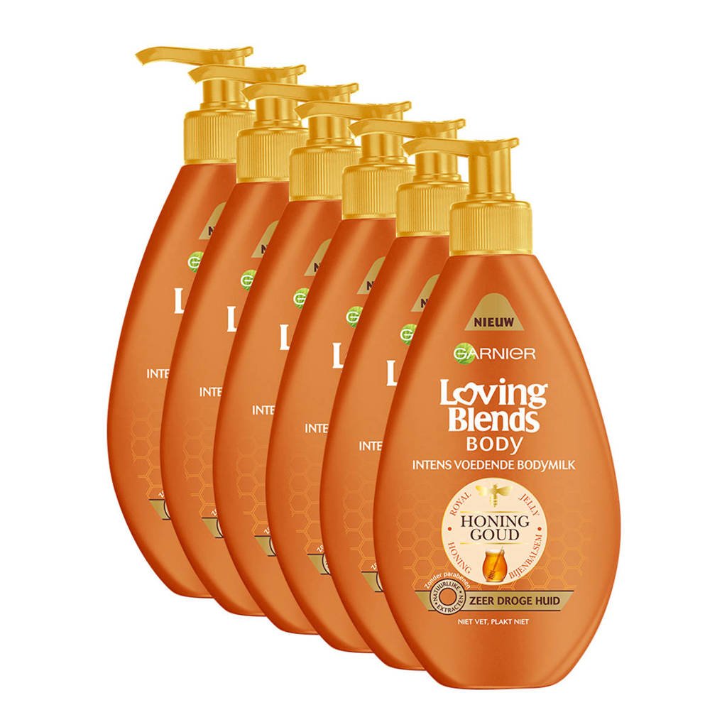 Garnier Loving Blends Honing Goud intens voedende bodymilk - 6x 250 ml - Multiverpakking