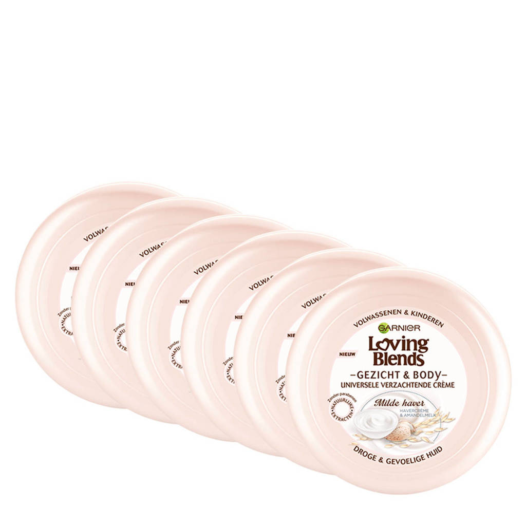 Garnier Loving Blends Body Milde Haver - gezichts- & body creme - 6x 200ml multiverpakking