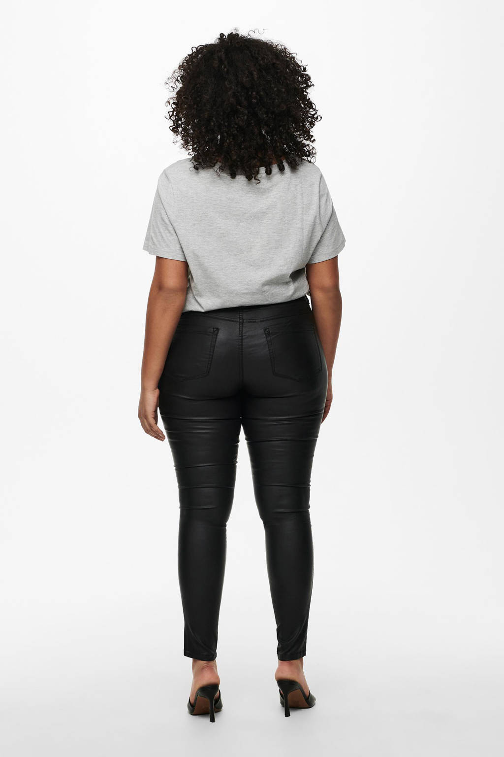 ONLY CARMAKOMA coated broek zwart wehkamp CARPUNK | skinny
