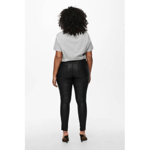 ONLY CARMAKOMA coated skinny broek CARPUNK zwart afbeelding