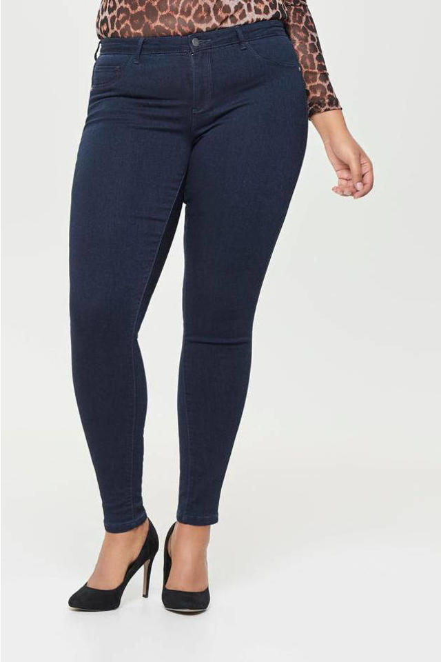 ONLY CARMAKOMA push up regular waist skinny jeans CARTHUNDER dark denim |  wehkamp