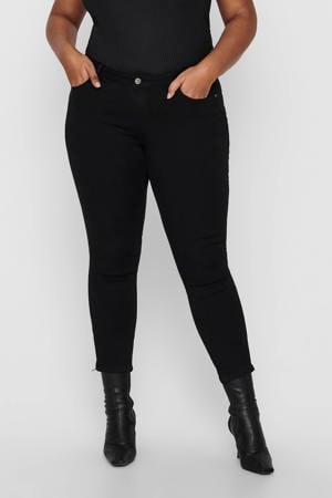 cropped regular waist skinny jeans CARKARLA met sierritsen zwart