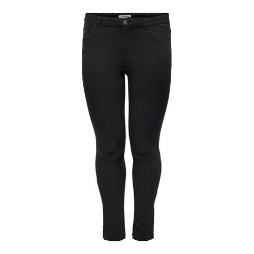 ONLY CARMAKOMA cropped regular waist skinny jeans CARKARLA met sierritsen zwart afbeelding