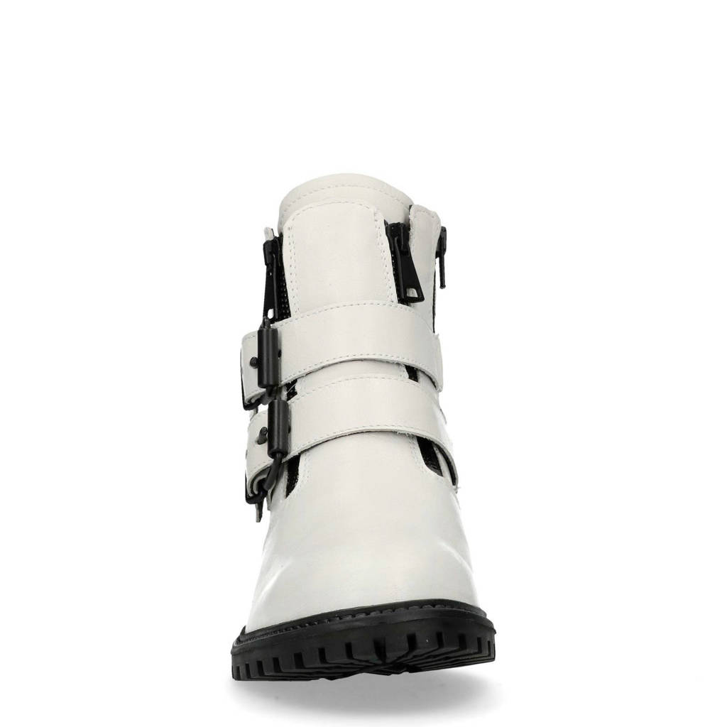 Bikerboots Poelman Ps Wit Ps Leren Poelman EYIgxBwq