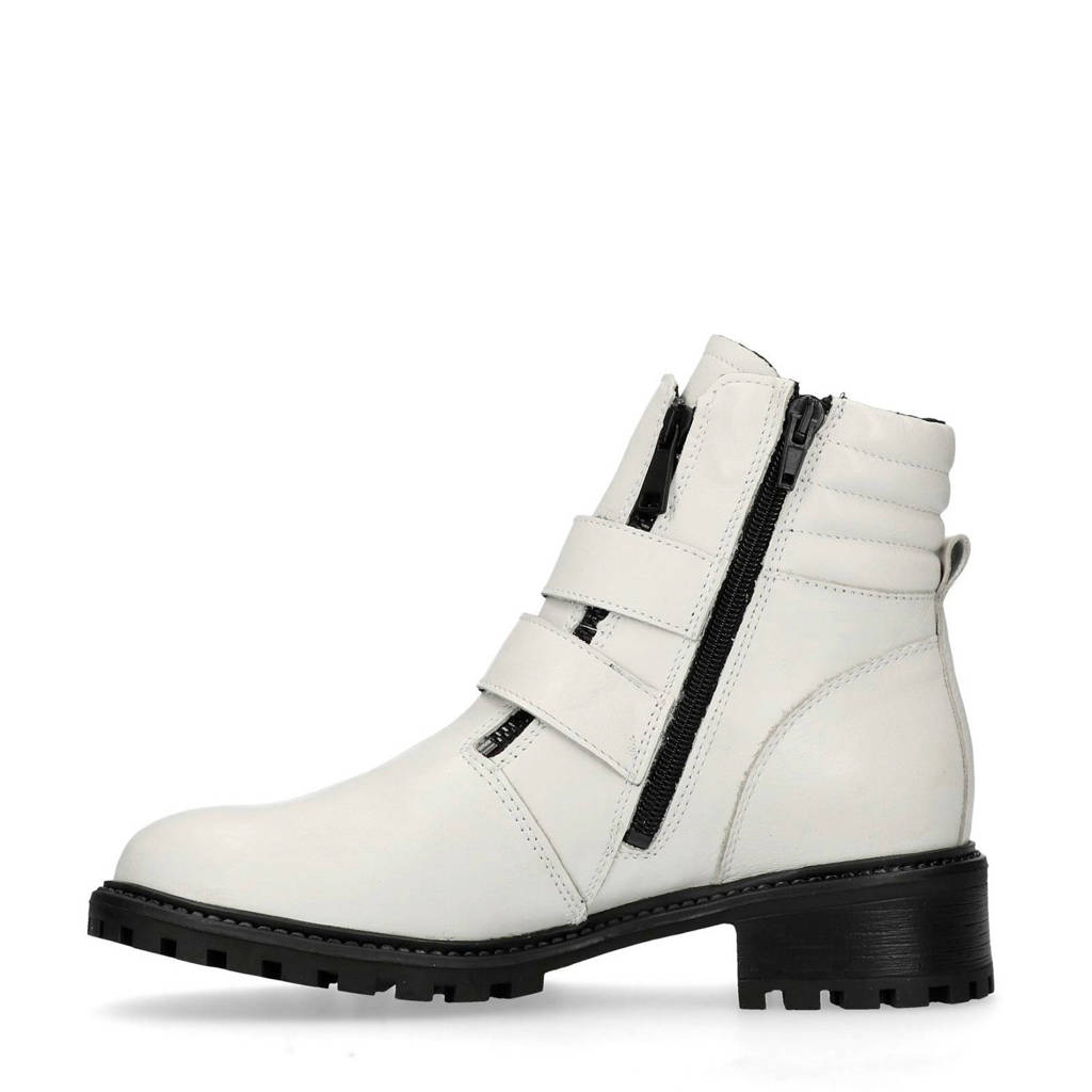 Bikerboots Poelman Ps Wit Ps Leren Poelman EYIgxBwq