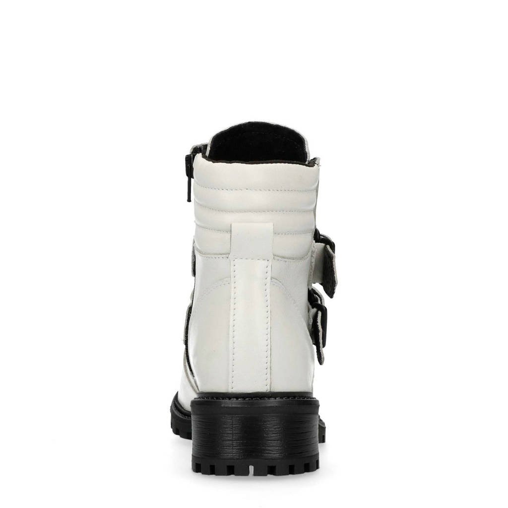 Bikerboots Poelman Ps Wit Ps Leren Poelman EYIgxBwq