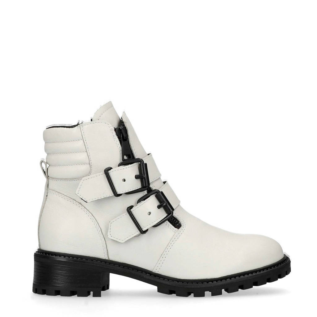 Bikerboots Poelman Ps Wit Ps Leren Poelman EYIgxBwq