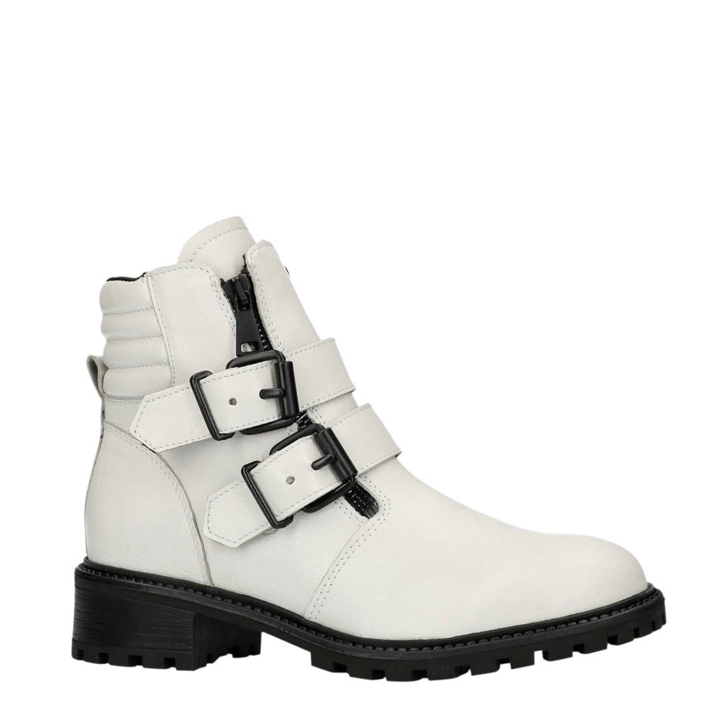 Bikerboots Poelman Ps Wit Ps Leren Poelman EYIgxBwq