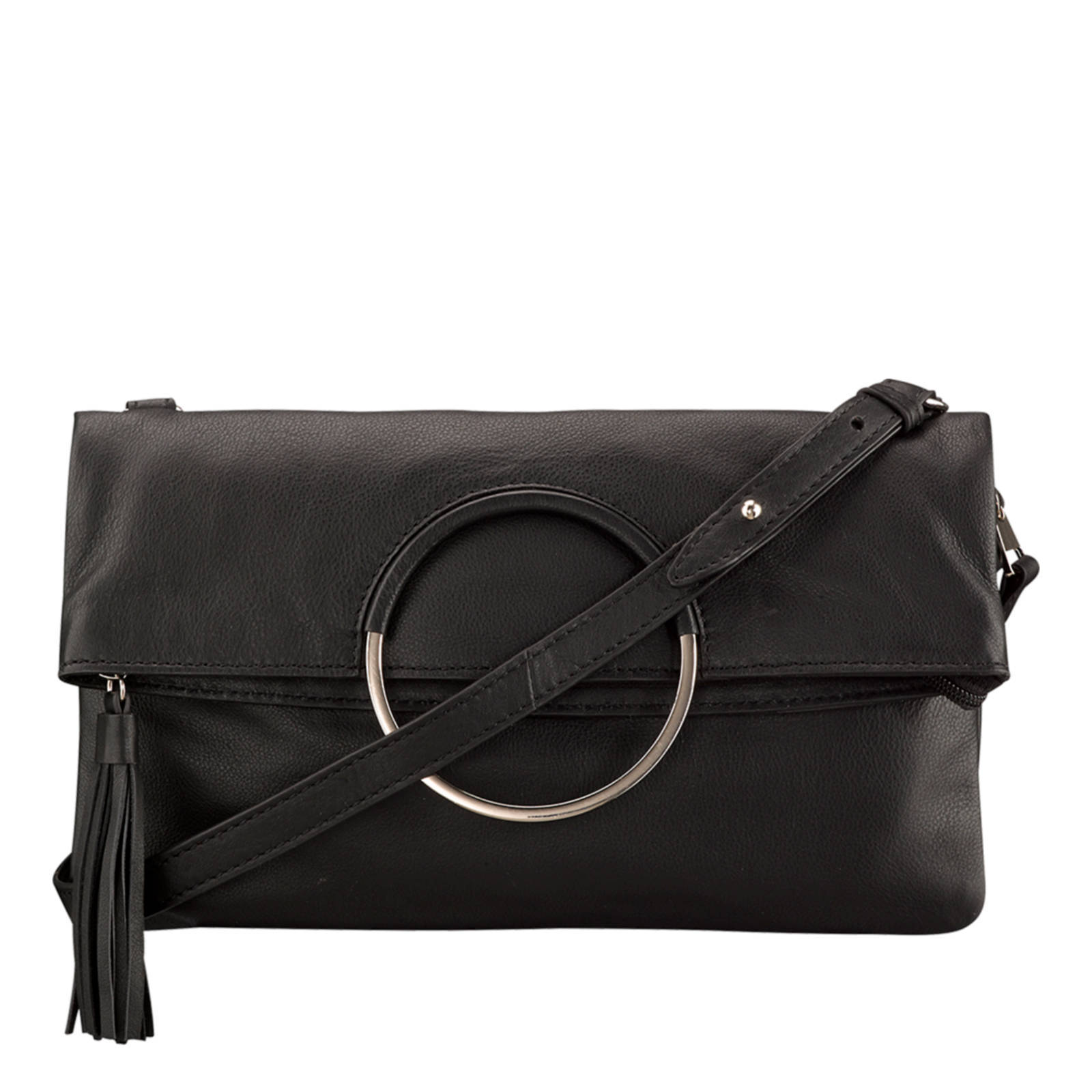vanHaren 5th Avenue leren crossbody tas zwart | wehkamp