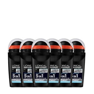 Deodorant roller carbon protect 4in1 - 6 x 50 ml - voordeelverpakking