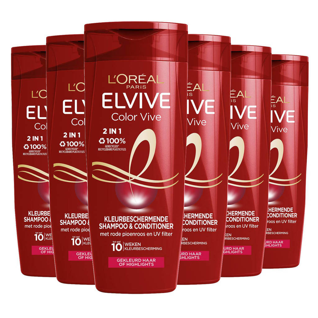 L'Oréal Paris Elvive 2-in-1 Shampoo & Conditioner - 6x 250ml multiverpakking