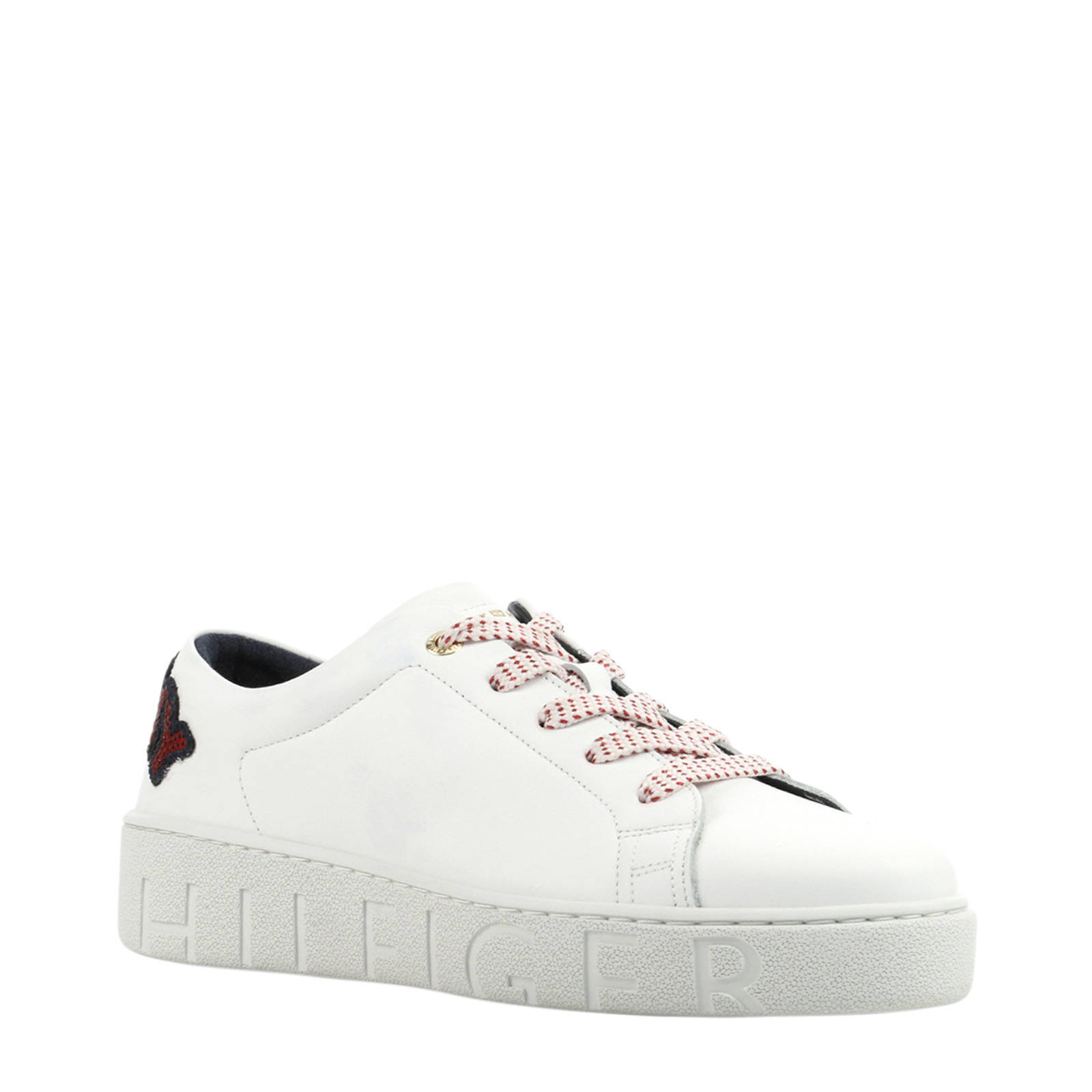 Tommy Hilfiger leren sneakers wit | wehkamp