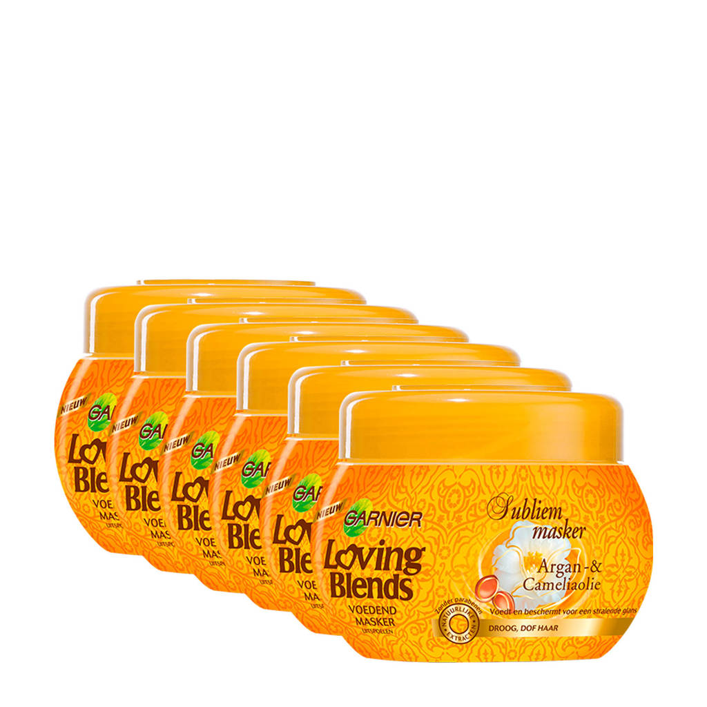 Garnier Loving Blends Argan & Cameliaolie Subliem haarmasker - 6x 300ml multiverpakking