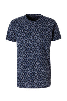 T-shirt met allover print marine