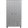 WOOOD WOOOD Dennis Kast Met Laden - Grenen - Staal Grijs - 202x111x55