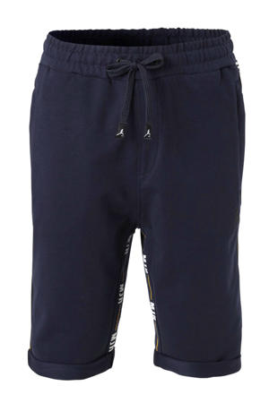 sweatshort Pandon met zijstreep marine/zwart