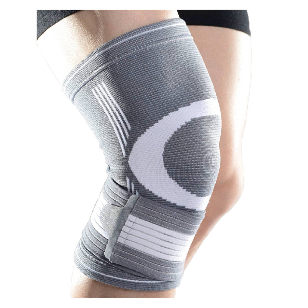 Gymstick Verstelbare Kniebrace - one size, Grijs/wit