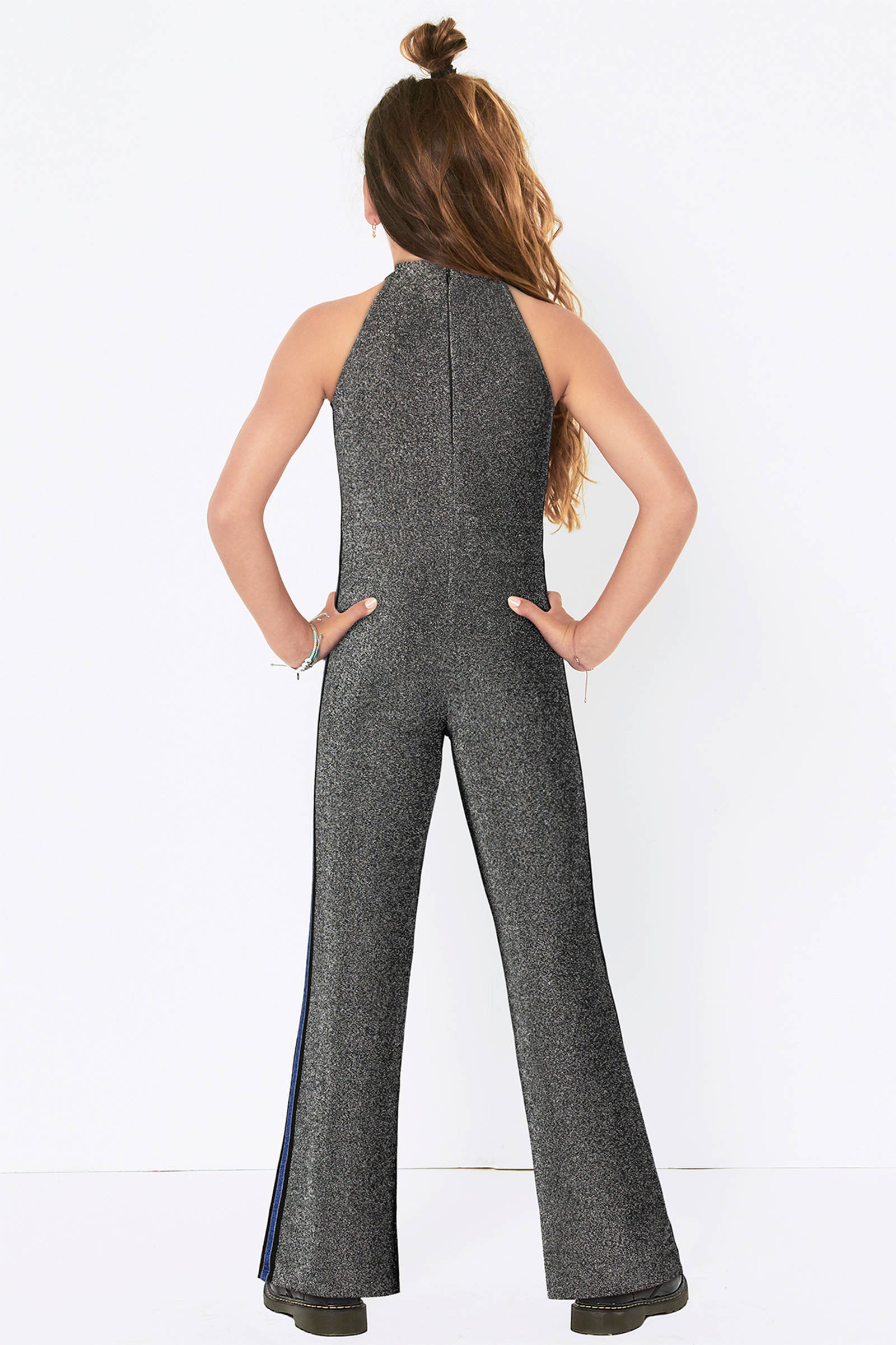 flared glitter jumpsuit