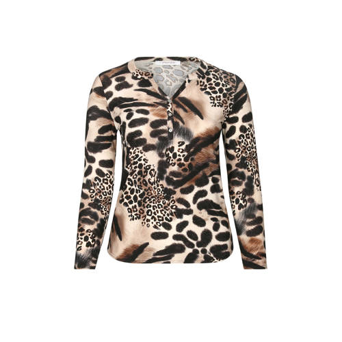 Paprika Top Met Tijgerprint Beige paprika kopen in de aanbieding