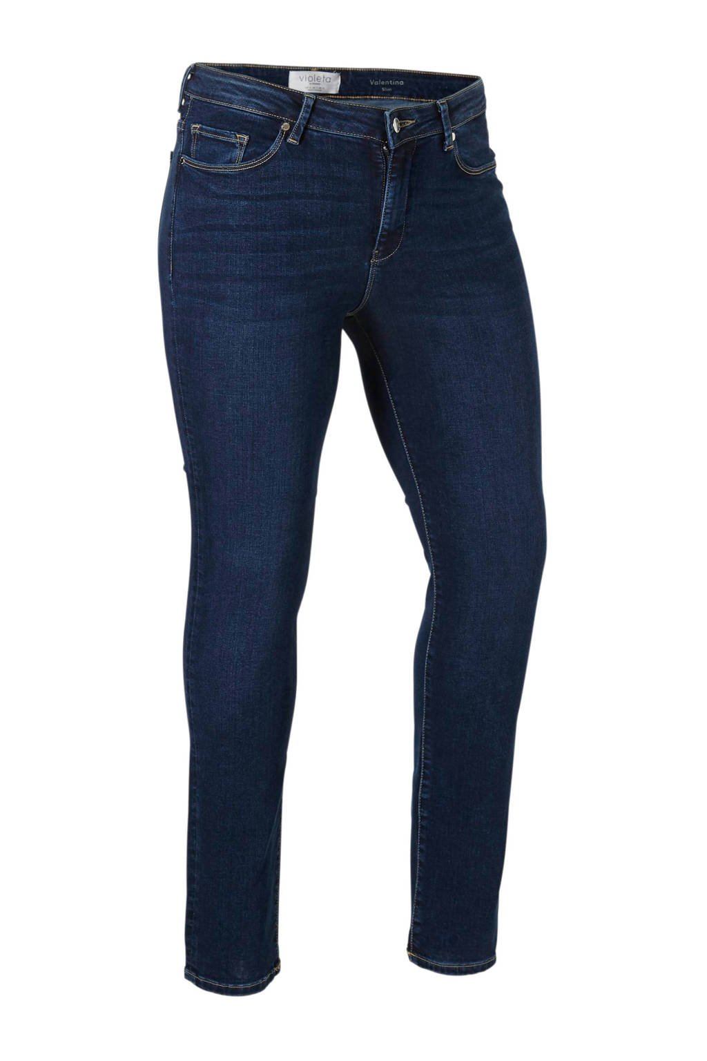 Violeta by Mango slim fit jeans, Dar denim