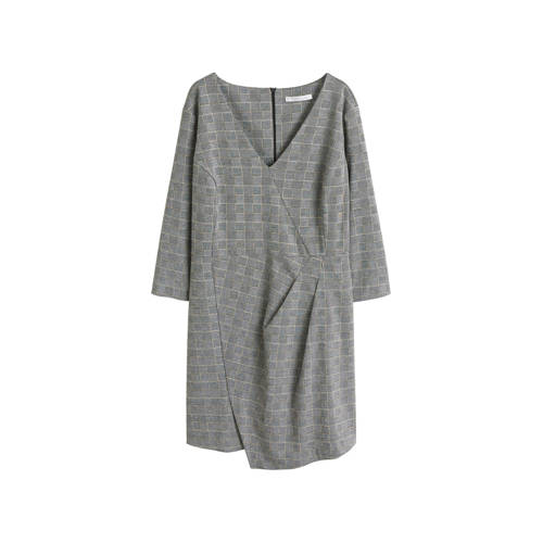 Violeta By Mango Geruite Jurk Grijs violeta by mango kopen in de aanbieding