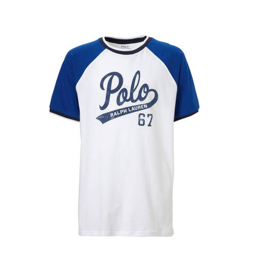 Polo Ralph Lauren T Shirt Met Logo Print Blauwwit polo ralph lauren kopen in de aanbieding