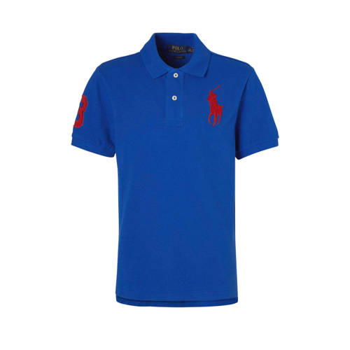 Polo Ralph Lauren Pique Met Borduursels Kobaltblauw polo ralph lauren kopen in de aanbieding