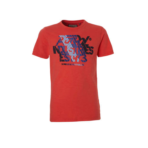 Petrol Industries T Shirt Met Print Rood petrol industries kopen in de aanbieding