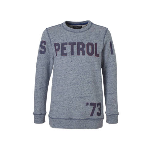 Petrol Industries Sweater Met Logo Grijsblauw petrol industries kopen in de aanbieding